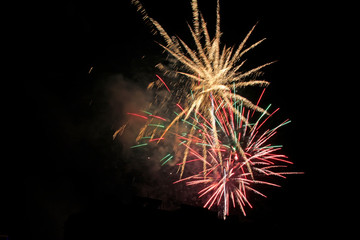 fireworks in the night sky
