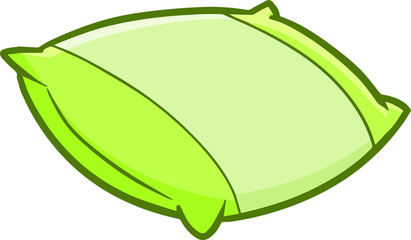 Funny and cute comfortable green pillow in simpel cartoon style