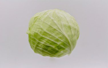 Green cabbage isolated on a white background