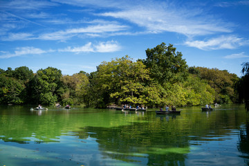 Fototapeta na wymiar Central Park Lake with boats