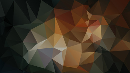 vector abstract irregular polygon background - triangle low poly pattern - black, dark brown, ochre, green, khaki, cinamon, tawny, gingerbread, peanut, mocha, caramel  color