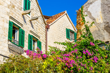 Fototapeta na wymiar Picturesque houses in the historic part of Split, Croatia