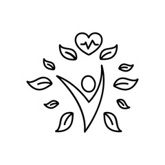 Healthy lifestyle logo line icon, Vector