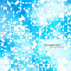  Abstract background of blue triangles. Geometric brochure template design.
