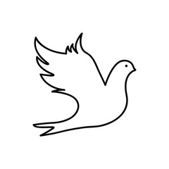 Dove bird icon. Illustration isolated on white background. EPS 10 design, logo, app, infographic.