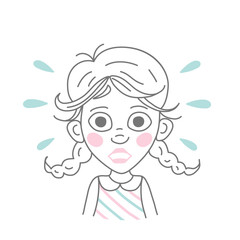 Advertising banner with cute girl in cartoon style