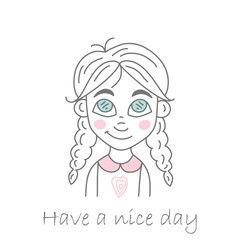 Advertising banner with cute girl in cartoon style