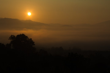 sunrise over the mountains