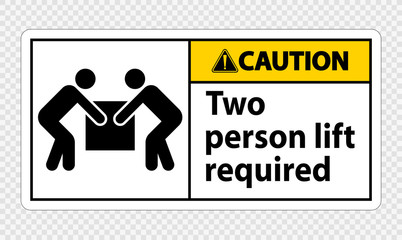 Two person lift required Symbol Sign Isolate on transparent Background,Vector Illustration