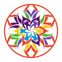 Abstract colored decorative flower. Ornamental decoration.