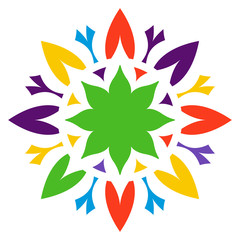 Abstract colored decorative flower. Ornamental decoration.