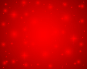 Christmas red shiny background with snowflakes and stars