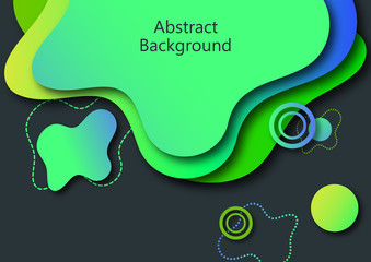 Abstract banner with smooth dynamic gradient shapes. Flowable liquid forms. 3d layered paper poster. Business presentation or brochure template.