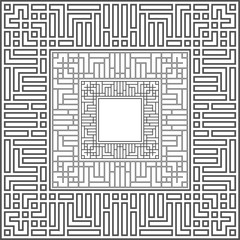 Abstract black maze frame. Greek style.