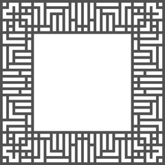 Abstract black maze frame. Greek style.