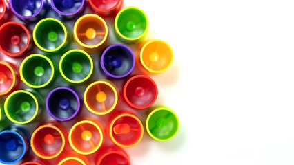 close up colorfull plastic tube