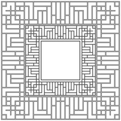 Abstract black maze frame. Greek style.