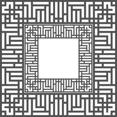 Obraz premium Abstract black maze frame. Greek style.