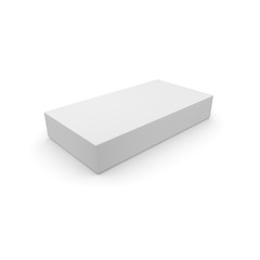 Naklejka premium Empty white box with lid on white isolated background