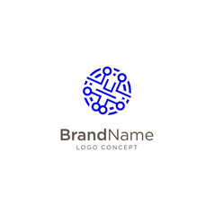 Circle Tech logo . Modern Circle Technology logo simple tech design. Vector creative abstract circle round flow shape modern icon for construction technology.