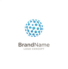 Circle Tech Logo .circle round flow shape modern icon for construction technology. Advanced analysis data base Logo symbol. Development of artificial intelligence sign