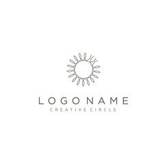 Abstract pattern geometric logo Design Vector Stock . Circle sun Logo line