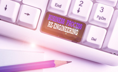 Conceptual hand writing showing Business Process Re Engineering. Concept meaning the analysis and...