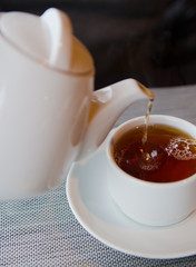 tea with lemon cafe white cup saucer