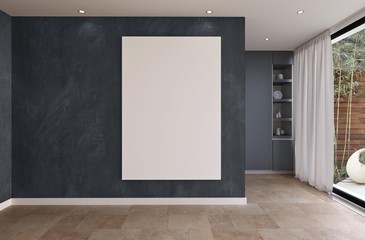 Realistic mock up of empty interior room apartment. 3d render