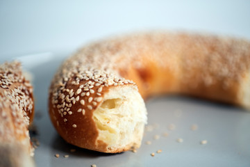 turkish bagel with sesame seeds