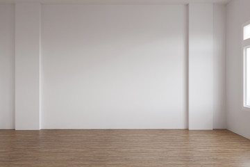 Realistic mock up of empty interior room apartment. 3d render