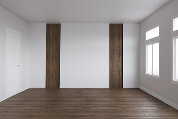 Realistic mock up of empty interior room apartment. 3d render