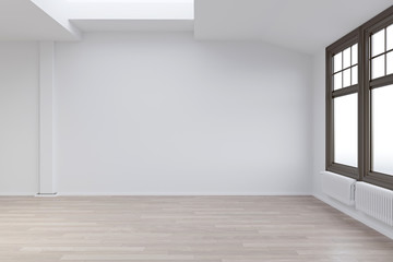 Realistic mock up of empty interior room apartment. 3d render