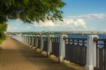 Walk in the summer along the river.