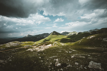 landscape with mountains and clouds