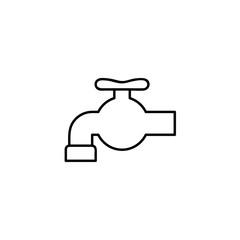Faucet icon in trendy outline style design. Vector graphic illustration. Suitable for website design, logo, app, and ui. EPS 10.
