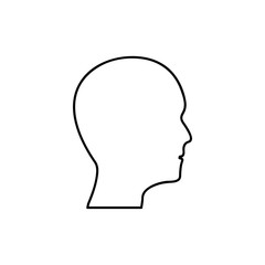 Human Head Man User Minimalistic Flat Line Outline Stroke Icon Pictogram Symbol
