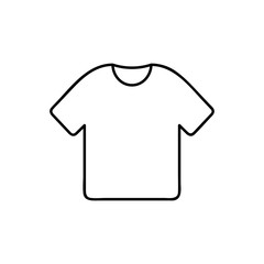 T-shirt line icon, outline vector sign, linear style pictogram isolated on white. Mens clothing symbol, logo illustration