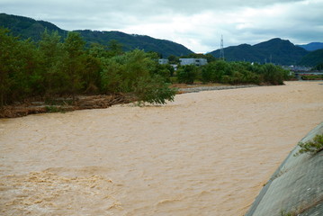 Flood damage caused by typhoon 19 