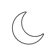 Moon icon vector. Line night symbol. Trendy flat outline ui sign design. Thin linear graphic pictogram for web site, mobile application. Logo illustration. Eps10.