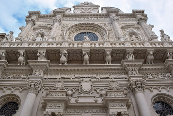 View of the Holy Cross Cathedral in Lecce, Italy