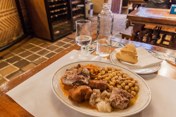 Cocido castellano, traditional chickpea-based stew from Spain