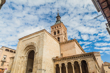 Fototapeta na wymiar View of San Martin church in the old town of Segovia, Spain