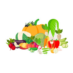 Concept healthy food isolated on white background. Vector illustration.