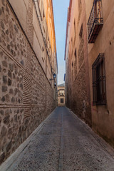 Narrow alley in the center of Toledo, Spain