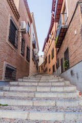 Narrow staircase in the center of Toledo, Spain