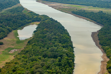 Visão aérea rio amazonas