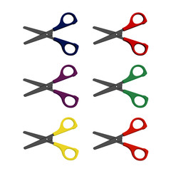 scissors  different color set realistic vector illustration isolated