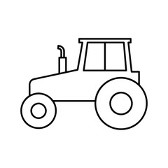 Tractor line icon, outline vector sign, linear style pictogram isolated on white. Symbol, logo illustration. Pixel perfect