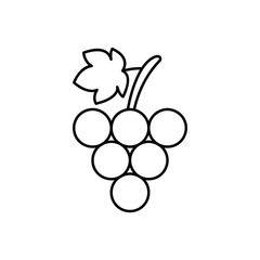 Bunch of grapes with leaf line art vector icon for food apps and websites
